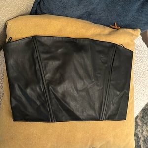 Black leather tube top- size small